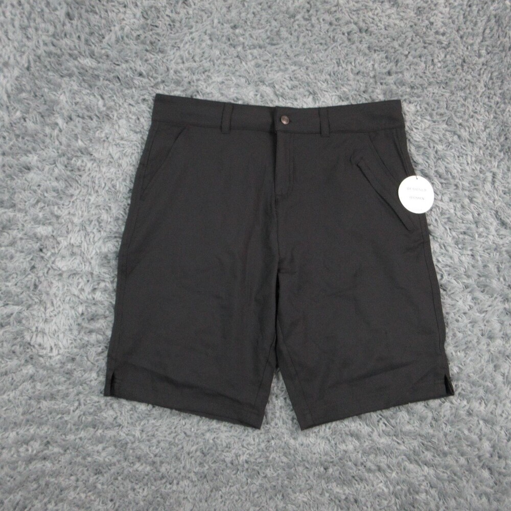 Magellan Outdoors Shorts Womens M Black Bermuda Classic Fit Twill 33x9* NWT